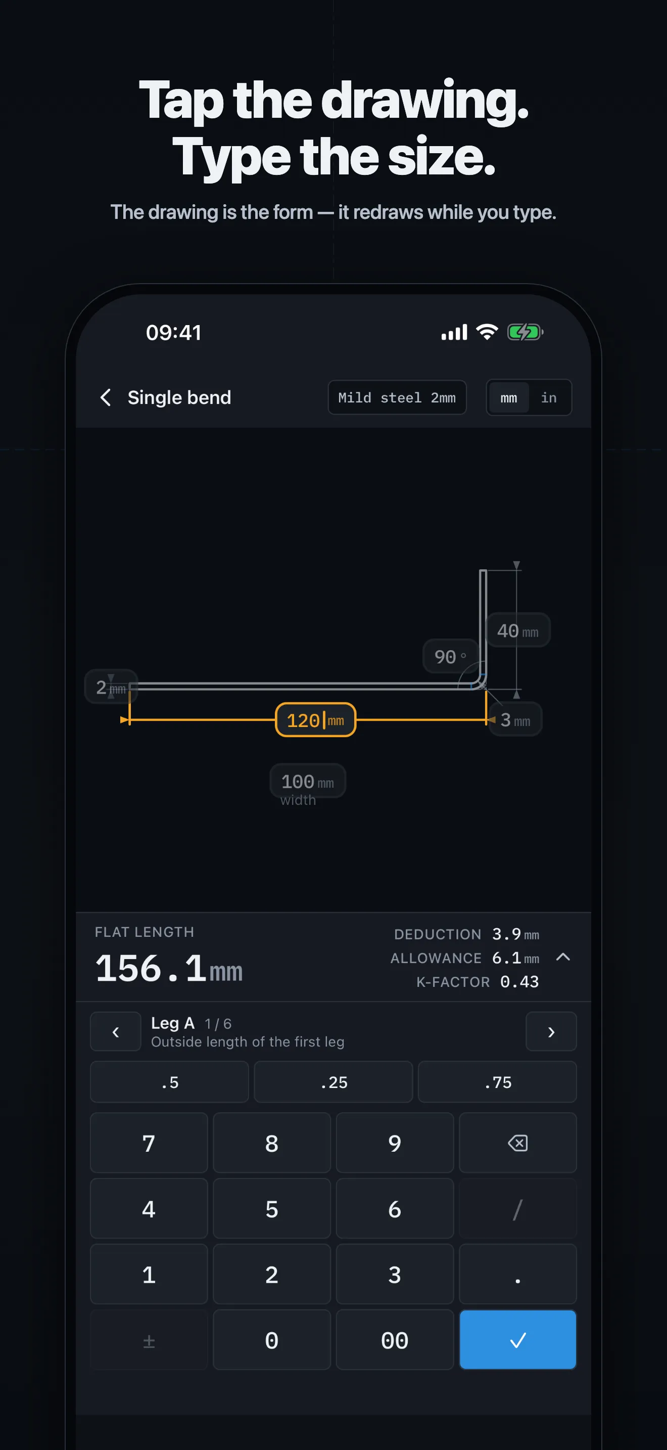 Unbend: bend calculator
