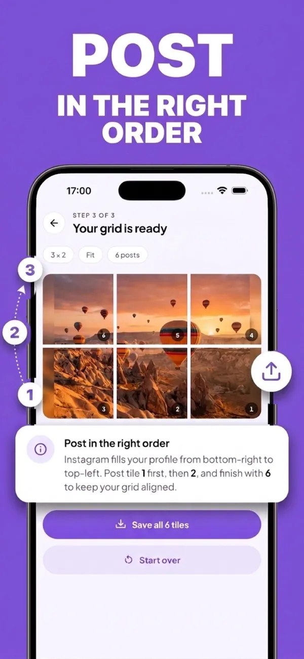 Grid Maker: tiles in posting order